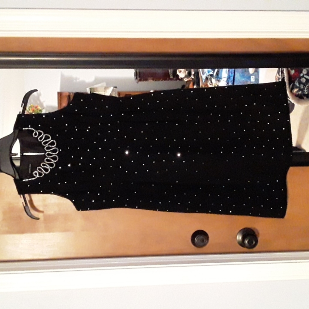 INC vintage style sequin little black cocktail party dress 4